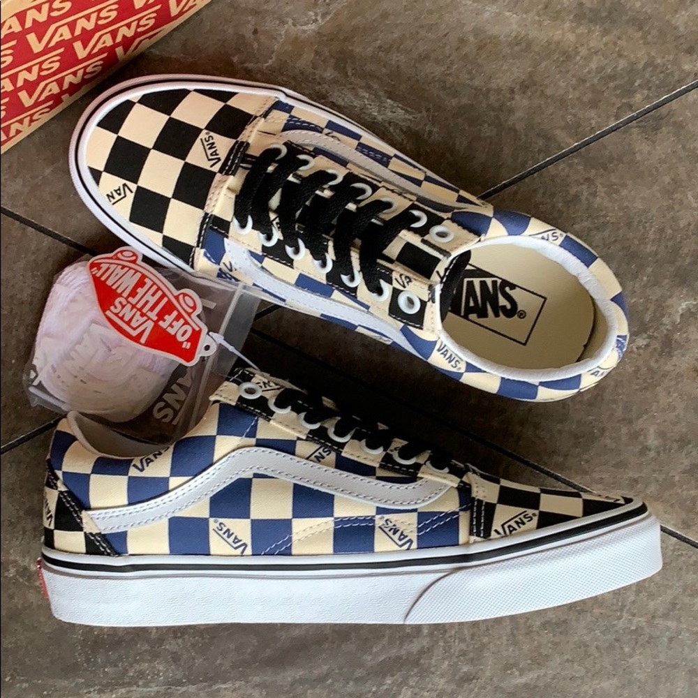 •VANS OLD SKOOL BIG CHECK black/navy women’s - Picture 4 of 16